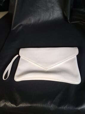 Elegant White Envelope Clutch Wristlet